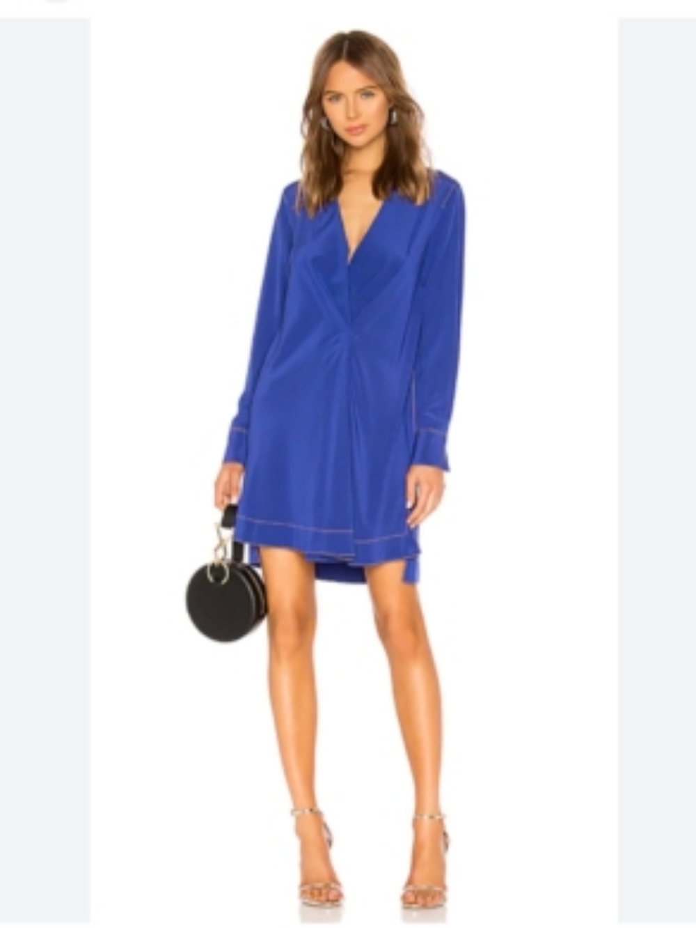 Rag & Bone Shields Silk Mini Dress Tunic In Electric Blue